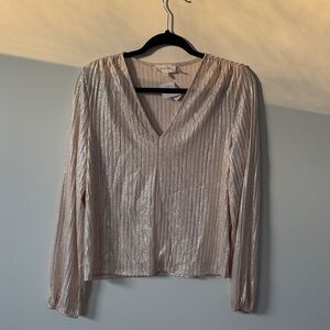 Elegant Metallic Long Sleeve Top